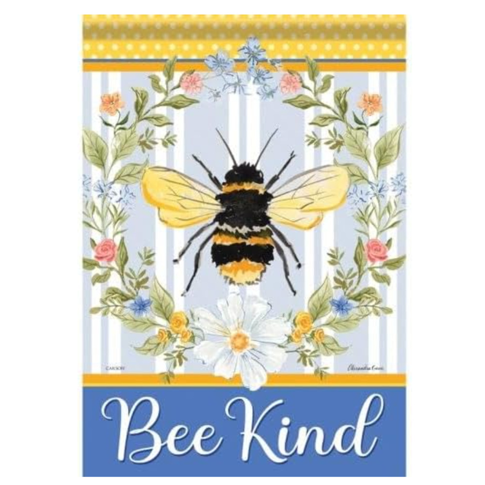 Carson - Bee Kind Wreath Dura Soft™ Garden Flag - 12.5" x 18" 50985